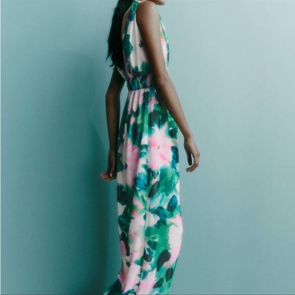 ZARA FLORAL PRINT JUMPSUIT - Picture 4 of 11